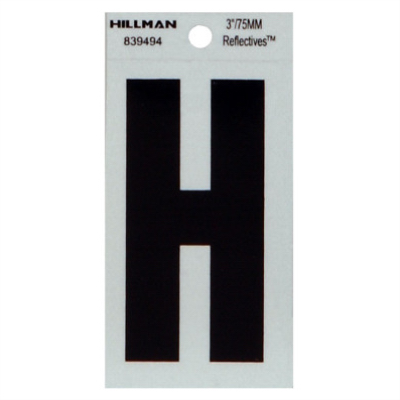 3" BLK Thin H Adhesive