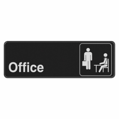 3x9 BLK Office Sign