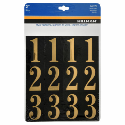 Gold/Black  2" Number Set