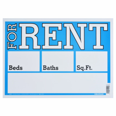 10x14 BLU/WHT For Rent Sign