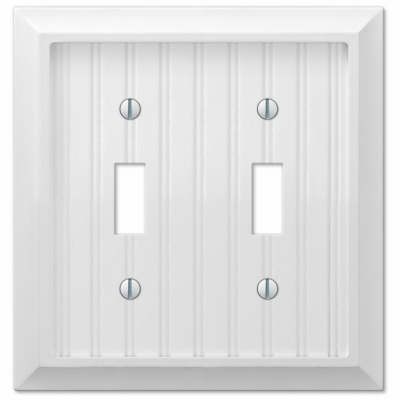 White 2 Toggle Wall Plate