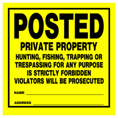 11x11 Posted Private Prop Sign