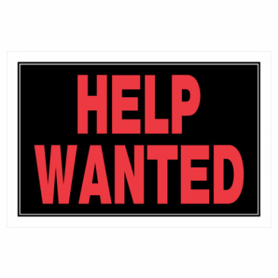 8x12 Help Wanted Sign