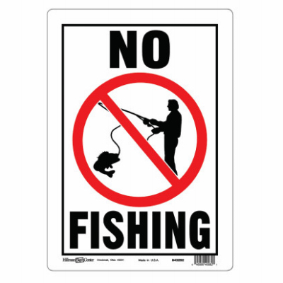 10x14 ALU No Fish Sign