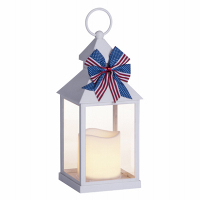 10.75"WHT Resin Lantern