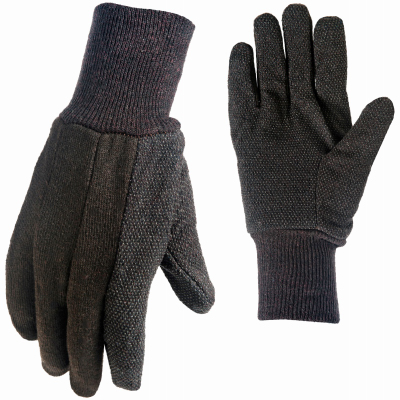 12PK Large Brown Jersey Gloves