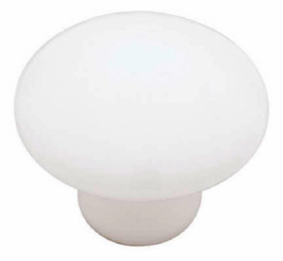 1-3/8" White Ceramic Round Knob