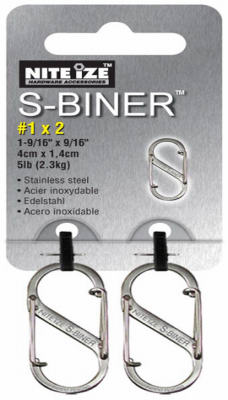 2PK SS S-Biner Clip