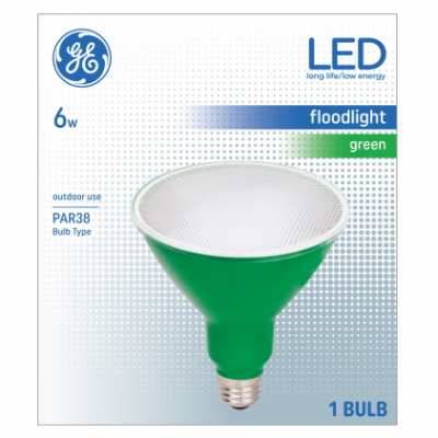 GE 6W LED Par38 Green Bulb