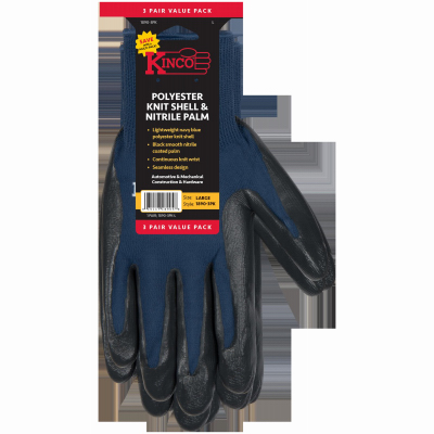 3PK LG Navy Nyl Glove