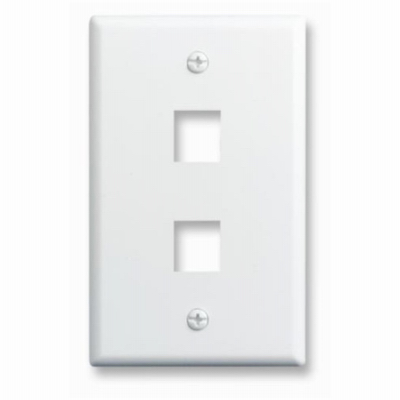 WHT 1G 2Port Wall Plate F3402WHV