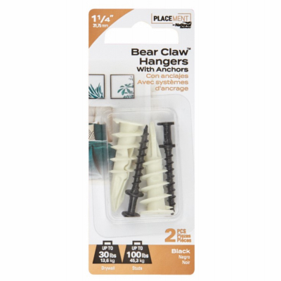 2PK BLK Bear Hanger