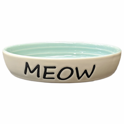 6" Meow Oval Cat Dish