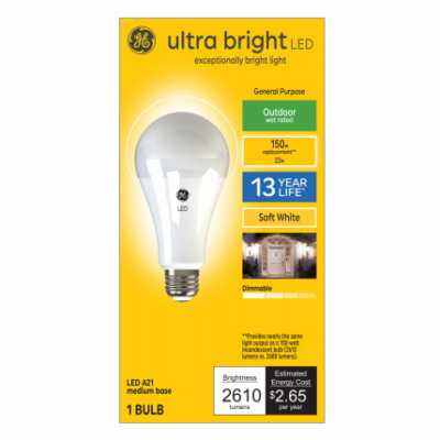GE LED Ultrabright A21 Bulb