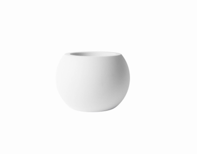 6" WHT Sphere Planter