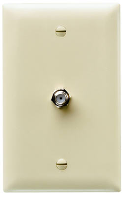 Ivory 1G Coax Wall Plate