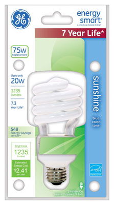 GE 20W Sun Spir Bulb