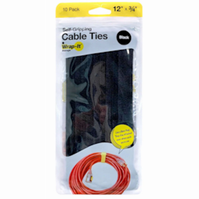 10PK 12" BLK Cable Tie