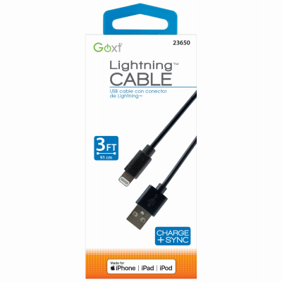 3' BLK Lightning Cable