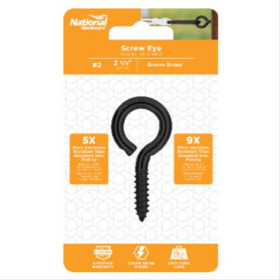 1pk 2-5/8" Black Screw Eye