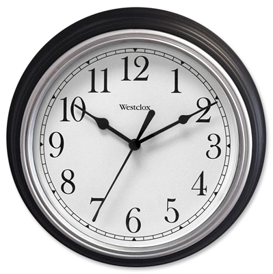8.5" BLK RND Wall Clock