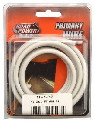 Primary Wire, White, 10-Ga., 7'