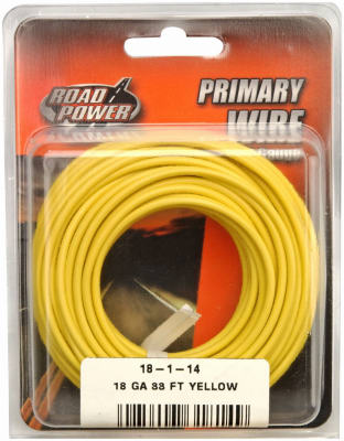 Primary Wire, 33', Yellow, 18 GA