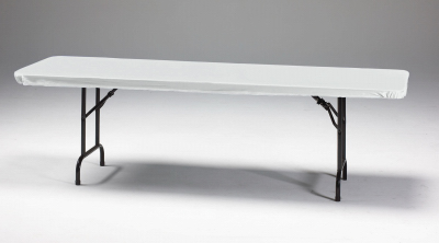 8' WHT Table Cover