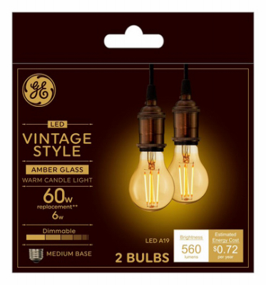 GE 2PK 6W A19 Bulb