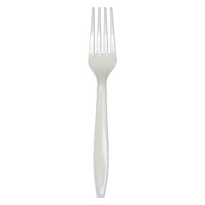 50CT WHT Plas Fork