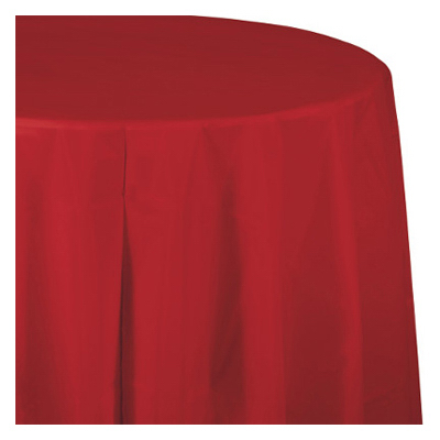14' RED Plas Table Skirt