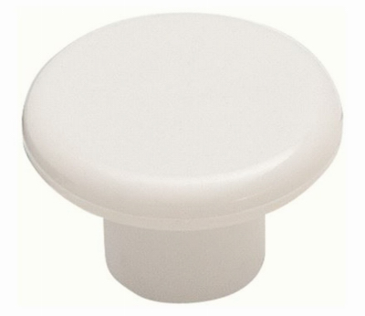 1-1/4" White Cabinet Knob