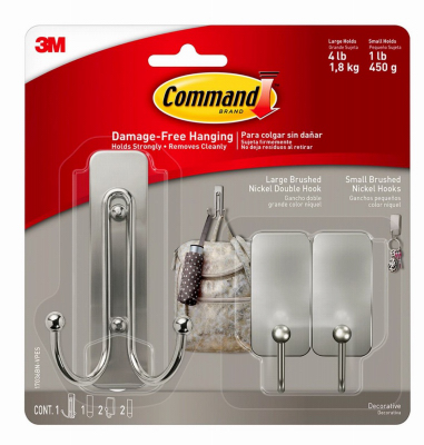 3PK LG/SM BN Hook