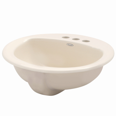 19" Bone RND Bath Sink