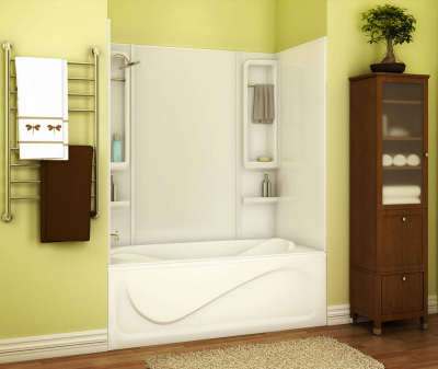 Fin 61x34 WHT Tub Wall