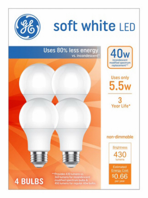 4PK 5.5W 3300Hr SW Bulb