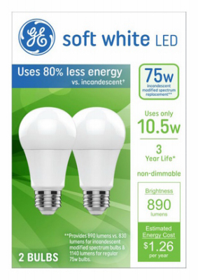 2PK 10.5W 3300Hr SWBulb