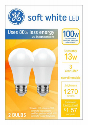 2PK 13W 3300HR SW Bulb