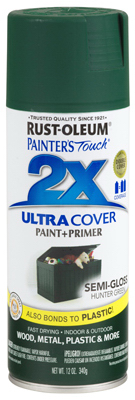 Painter's Touch 2X Spray Paint, Semi-Gloss Hunter Green, 12 oz.
