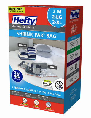 6pk Hefty Shrink Bag Variety Pak