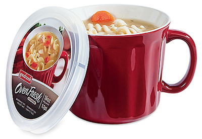 16OZ RED Cer Soup Crock