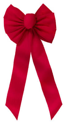 7LP RED EmbosVelvet Bow