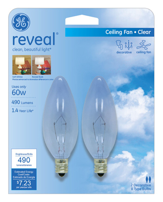 GE 60W B10 Reveal Lamp