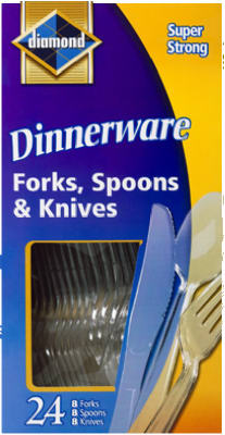 24CT Clear Plastic Cutlery