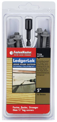 FastenMaster LedgerLOK FMLL005-12 Wood Screw, 5 in L, Coarse Thread, Hex