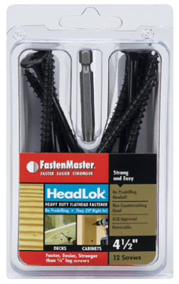 FastenMaster HeadLOK FMHLGM412-12 Wood Screw, 4-1/2 in L, Coarse Thread,