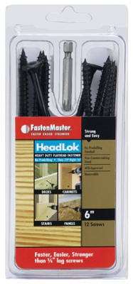 FastenMaster HeadLOK FMHLGM006-12 Wood Screw, 6 in L, Coarse Thread, Flat