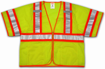 Class 3 Lime/Orange Safety Vest with Sleeves
