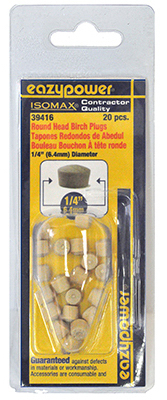 20PK 1/4 Round Head Plug