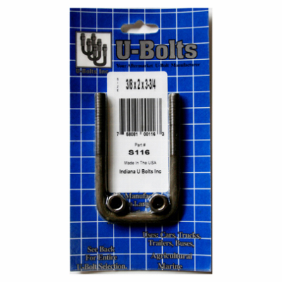 3/8x2x3-3/4 SQ U Bolt          *